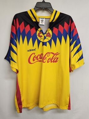 Club America Home 94/95 - Jersey Soccer X-Large Coca Cola